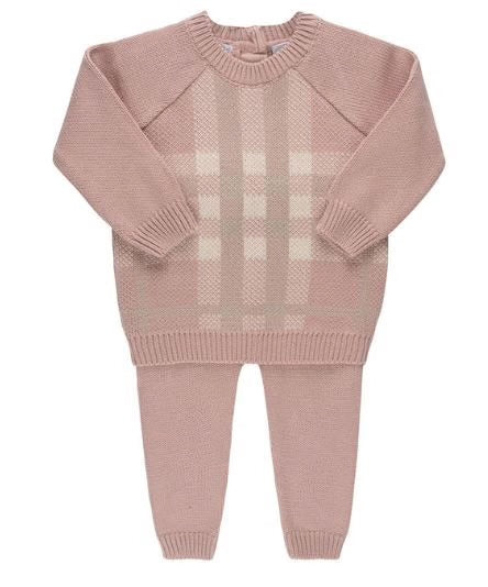 Plaid Sweater Set - Mauve