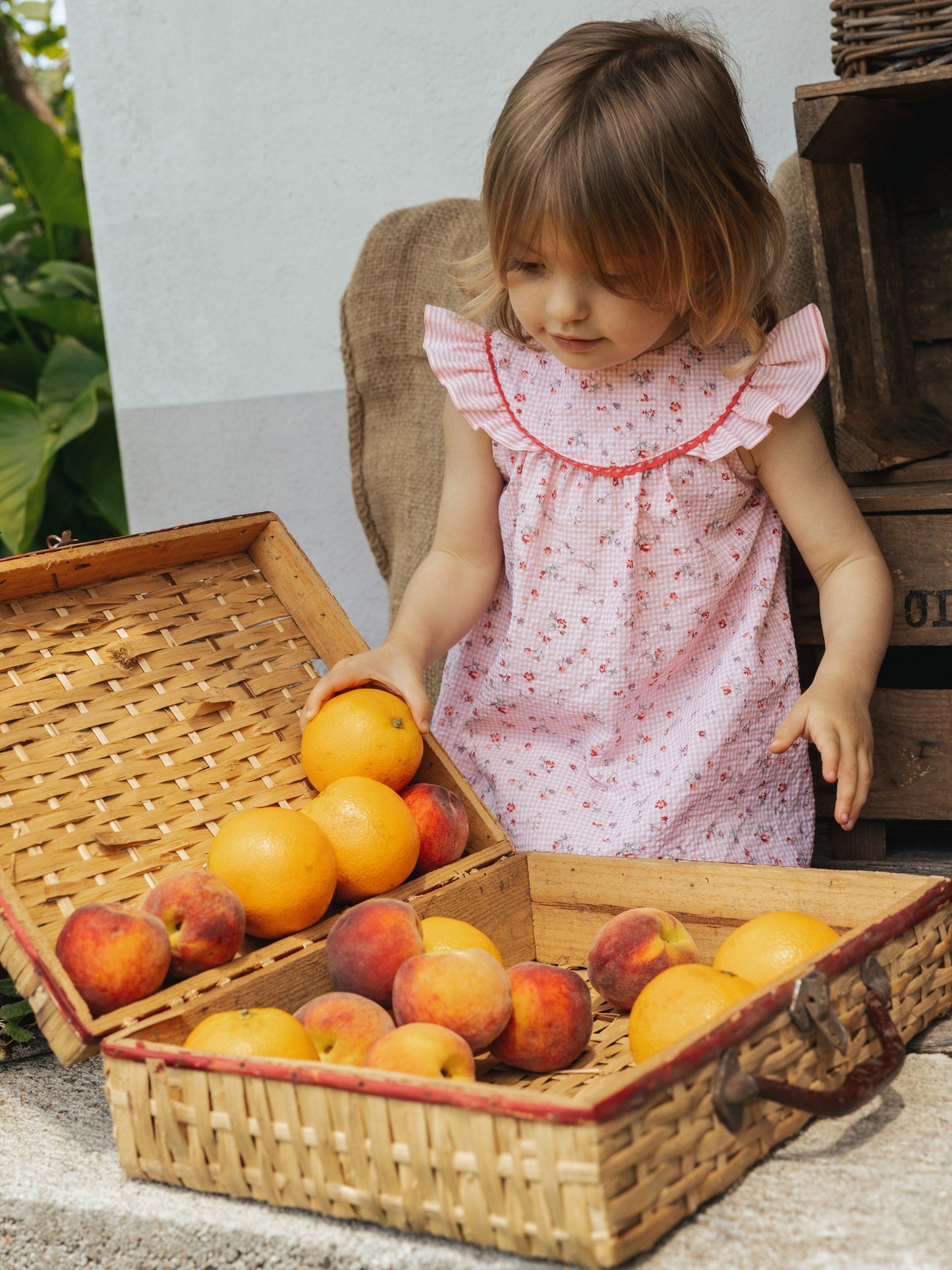 Vestido cuadro Vichy con flores